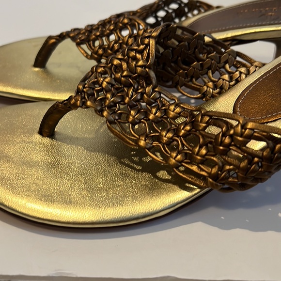 Cole Haan Gold Kitten Heels Sandals‎ Size 8 - Picture 4 of 10